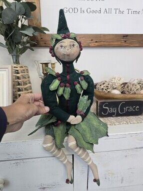 Joe Spencer Holly Sprite Christmas Flower Doll Gathered Traditions